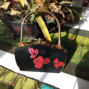 Silk Embroidered Crossbody Clutch Bag